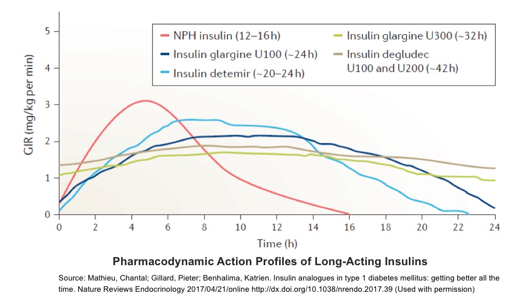 Pharmacodynamics long acting insulins